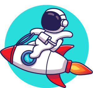 Astronaut auf Rakete
