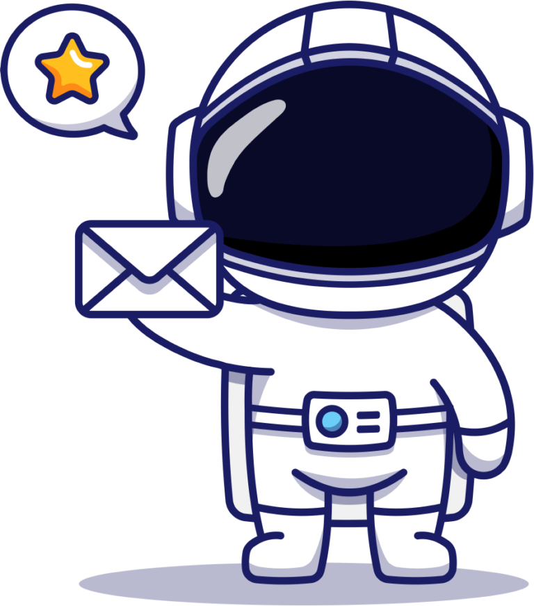 Astronaut winkt